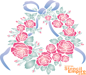 Medaillon van rozen en linten - sjabloon voor decoratie