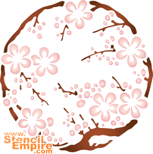 Sakura medaillon. Pak van 4 stuks. (Bloemen stencils door kleine partijen)
