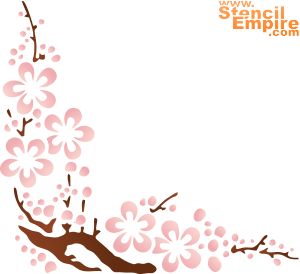 Sakura hoek - sjabloon voor decoratie
