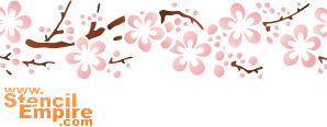 Sakura rand (Oosterse stijl stencils)