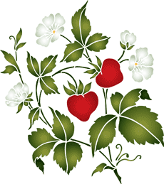 Aardbeienstruik - sjabloon voor decoratie
