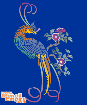 Paradijsvogel - sjabloon voor decoratie
