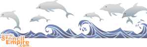 Dolfijnen in de zee (Randen met zeemotieven)