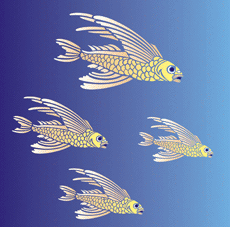 Vliegende vis - sjabloon voor decoratie