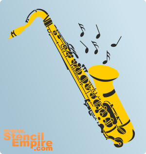Saxofoon - sjabloon voor decoratie