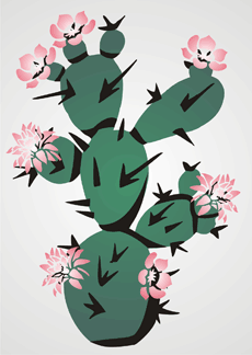 Bloeiende cactus (Latijns-Amerikaanse sjablonen)