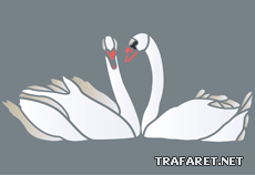 Twee zwanen - sjabloon voor decoratie