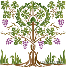 Druivenboom - sjabloon voor decoratie