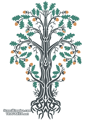 Art Nouveau eik - sjabloon voor decoratie