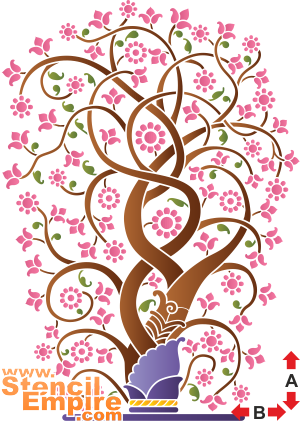 Oosterse boom - sjabloon voor decoratie