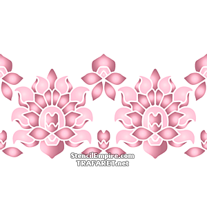 Bloeiende lotusrand B - sjabloon voor decoratie