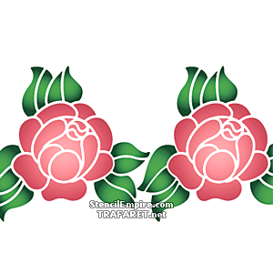 Primitieve roos 1B - sjabloon voor decoratie