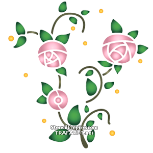 Primitive rose branch 1 - sjabloon voor decoratie