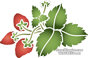 Aardbeienstruik - sjabloon voor decoratie