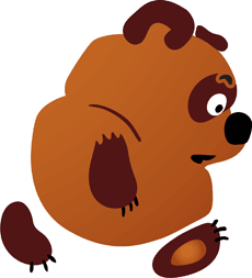 Poeh heeft haast - sjabloon voor decoratie