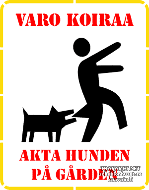 Pas op voor hond 01 - sjabloon voor decoratie