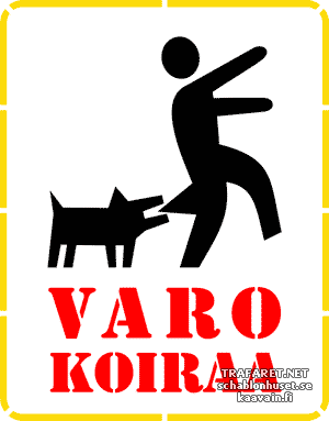 Pas op voor hond 02 - sjabloon voor decoratie