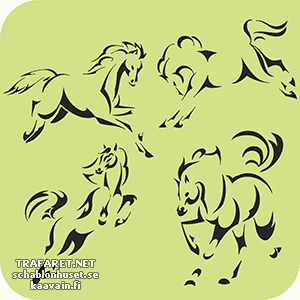 vier paarden - sjabloon voor decoratie