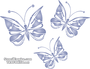 Drie vlinders 4 (Stencils met vlinders en libellen)
