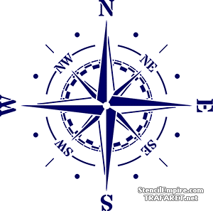 Klein kompas (Sjablonen met zeeleven)