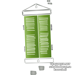 Geblindeerd raam - sjabloon voor decoratie
