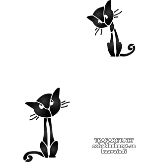 Twee katten - sjabloon voor decoratie