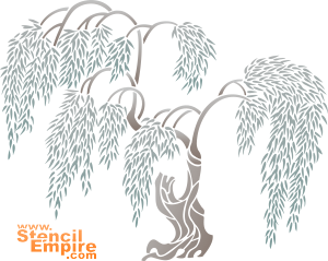 Treurwilg (Stencils met vissen en waterplanten)