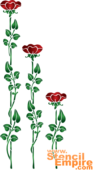 Drie rozen - sjabloon voor decoratie