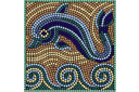 Dolfijn over de golven (mozaïek) - stencils met vierkante patronen