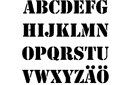 Stensil-lettertype - stencils met teksten en sets letters