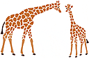 Twee giraffen - sjablonen met dieren