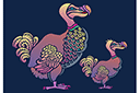 Twee dodo's - sjablonen met dieren