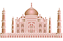 Taj Mahal - sjablonen met herkenningspunten en gebouwen