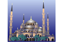 Blauwe Moskee - sjablonen met herkenningspunten en gebouwen