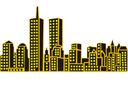 Skyline van Manhattan 1 - sjablonen met herkenningspunten en gebouwen
