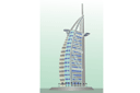 Burj Al Arab - sjablonen met herkenningspunten en gebouwen