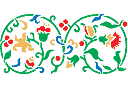 Bloemen- en bessenrand 2 - sjablonen met klassieke randen