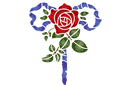 Roos en lint - stencils met tuin- en wilde rozen