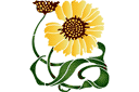Kleine zonnebloem - stencils met tuin- en veldbloemen