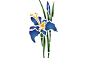 Iris en knop - stencils met tuin- en veldbloemen
