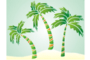 Drie palmen - sjablonen van een zee verhaal