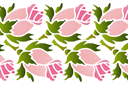 Dubbele rand van rozen - stencils met tuin- en wilde rozen