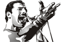 Freddie Mercury - stencils met historische kunst