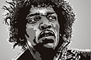 Jimi Hendrix - stencils met historische kunst