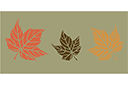 Drie esdoornbladeren - sjablonen met bladeren en takken