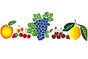 Vrucht 2 - stencils met fruit en bessen