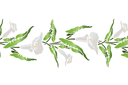 Grote calla lelies B - rand sjablonen met planten