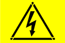 Hoog voltage - stencils met verschillende symbolen