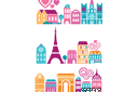 Klein Parijs - sjablonen met herkenningspunten en gebouwen