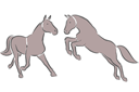 Twee paarden 3c - sjablonen met dieren